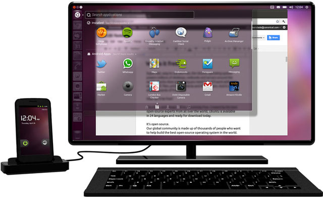 Ubuntu for Android позволит использовать смартфон вместо десктопа